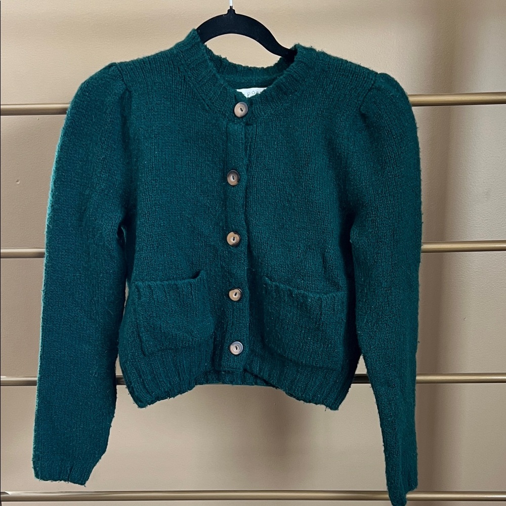 Doen Deep Teal/ forest green Knit Cardigan